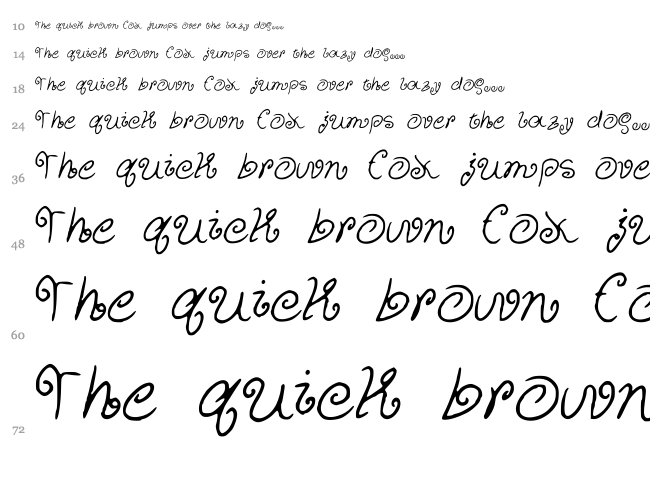 Curly Cuties font waterfall